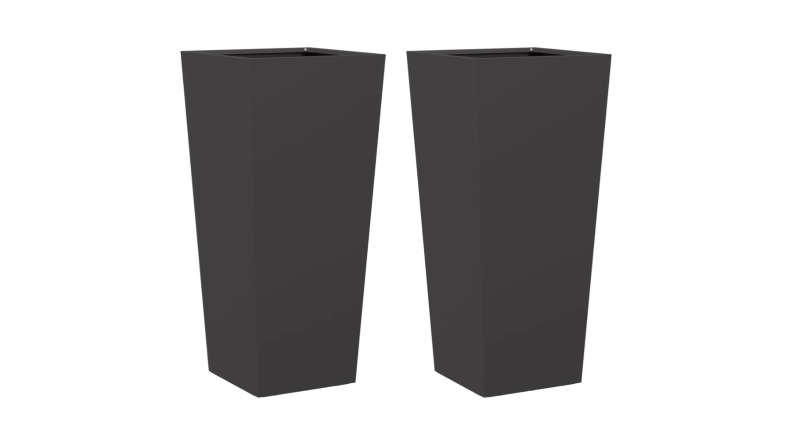 vidaXL 2 Piece 35 x 35 x 75cm Steel Garden Planter - Black