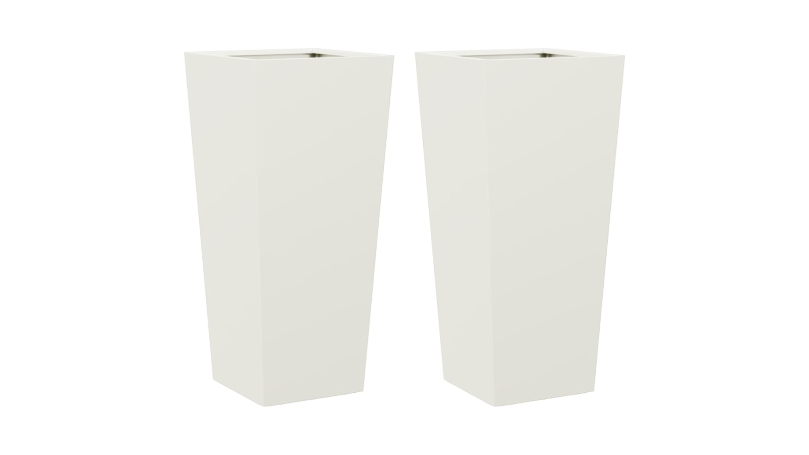 vidaXL 2 Piece 35 x 35 x 75cm Steel Garden Planter - White