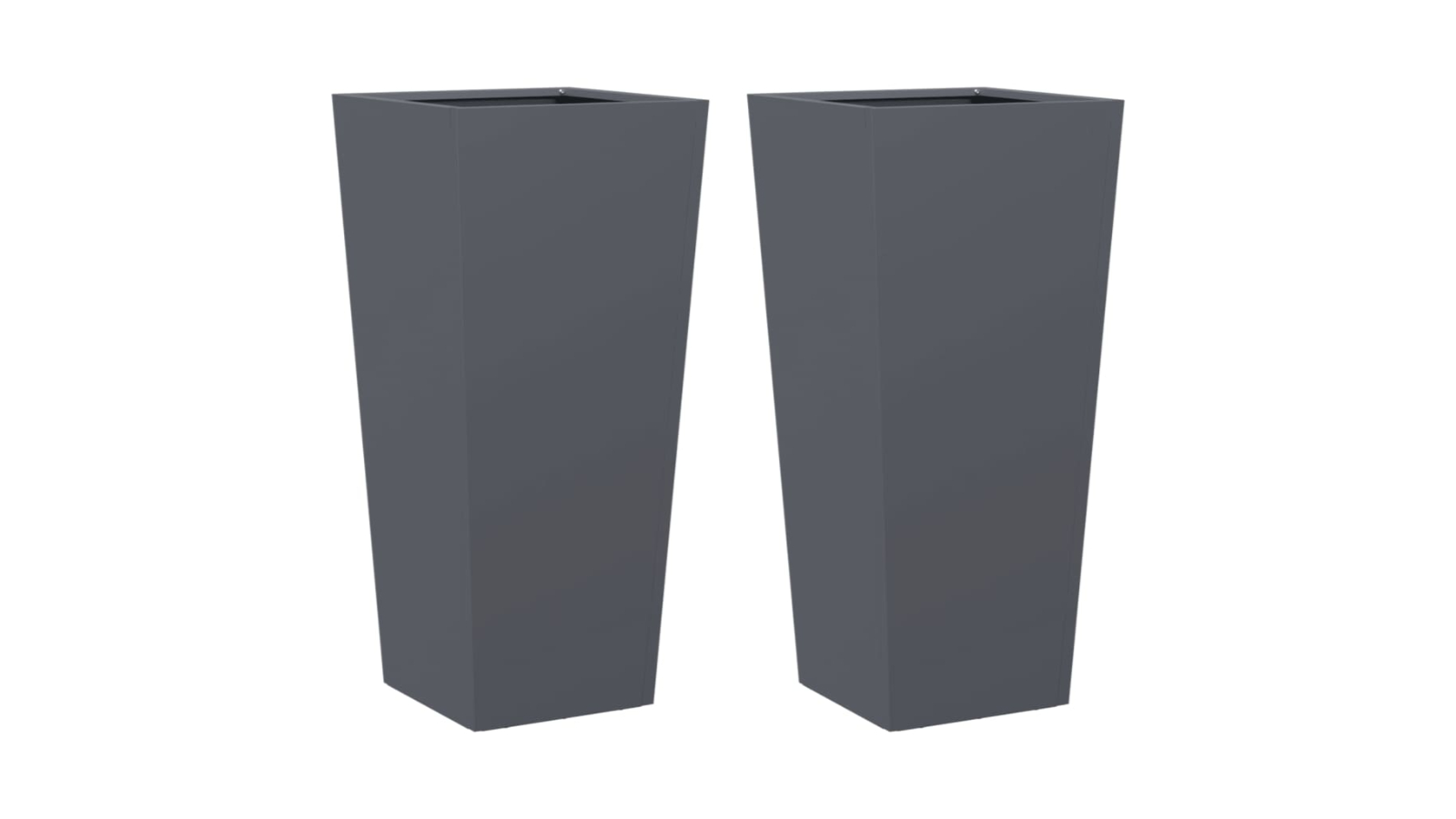 vidaXL 2 Piece 35 x 35 x 75cm Steel Garden Planter - Anthracite
