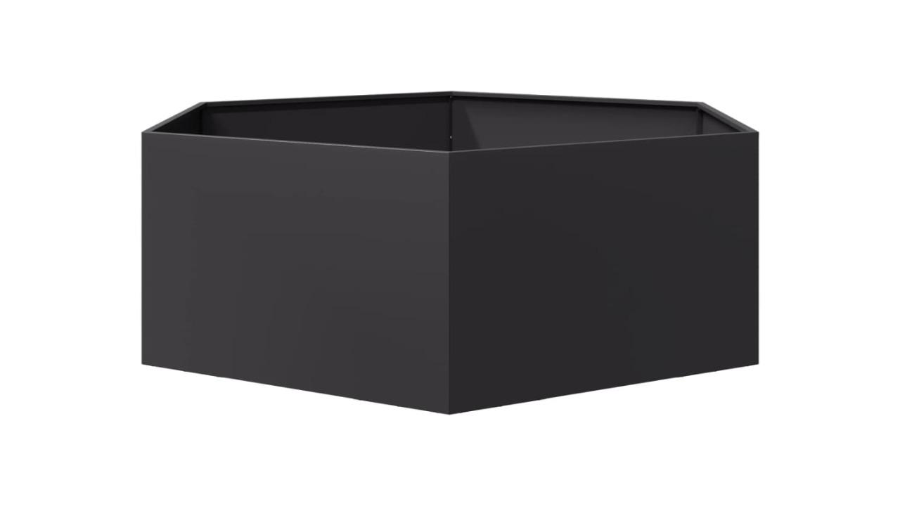 vidaXL 138 x 120 x 45cm Steel Hexagon Garden Planter -  Black