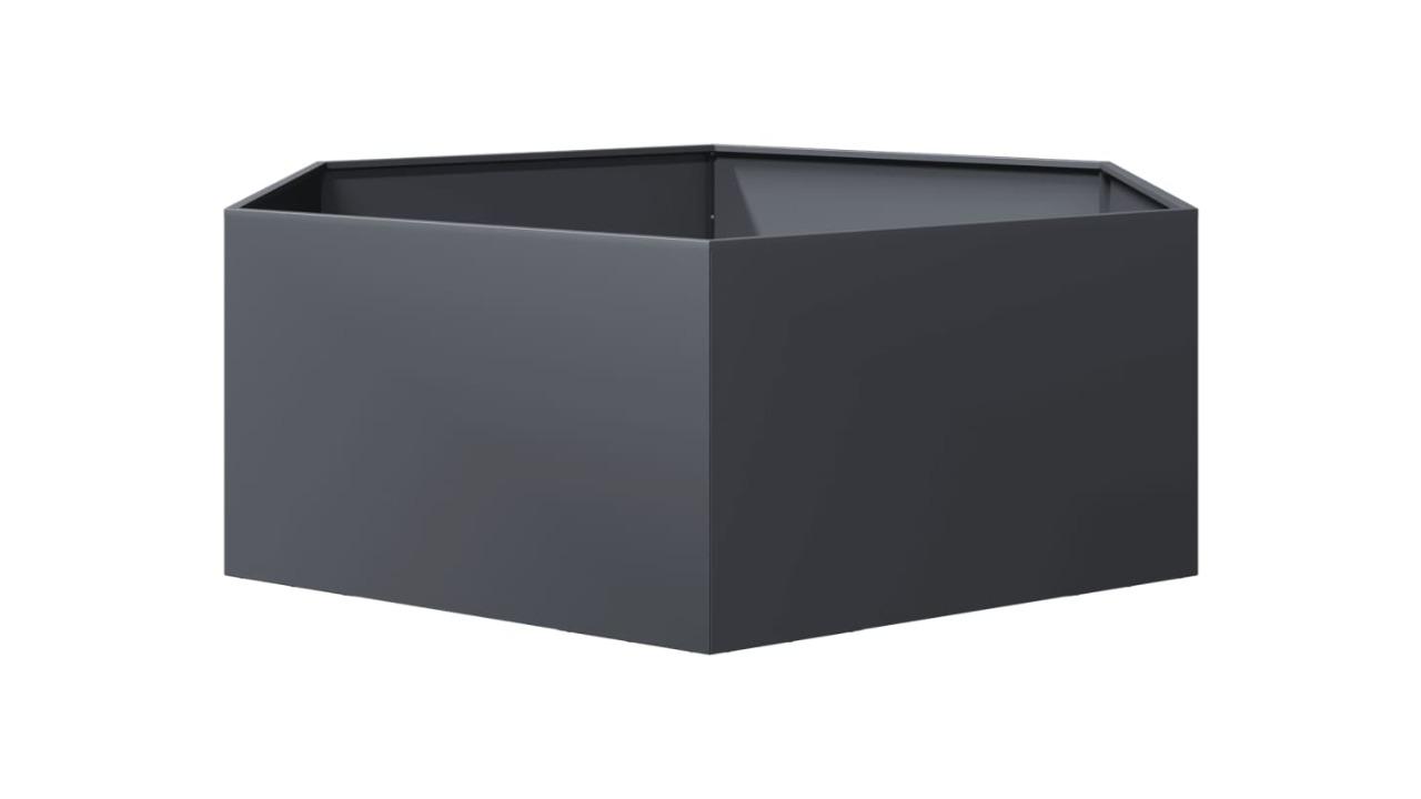 vidaXL 138 x 120 x 45cm Steel Hexagon Garden Planter - Anthracite