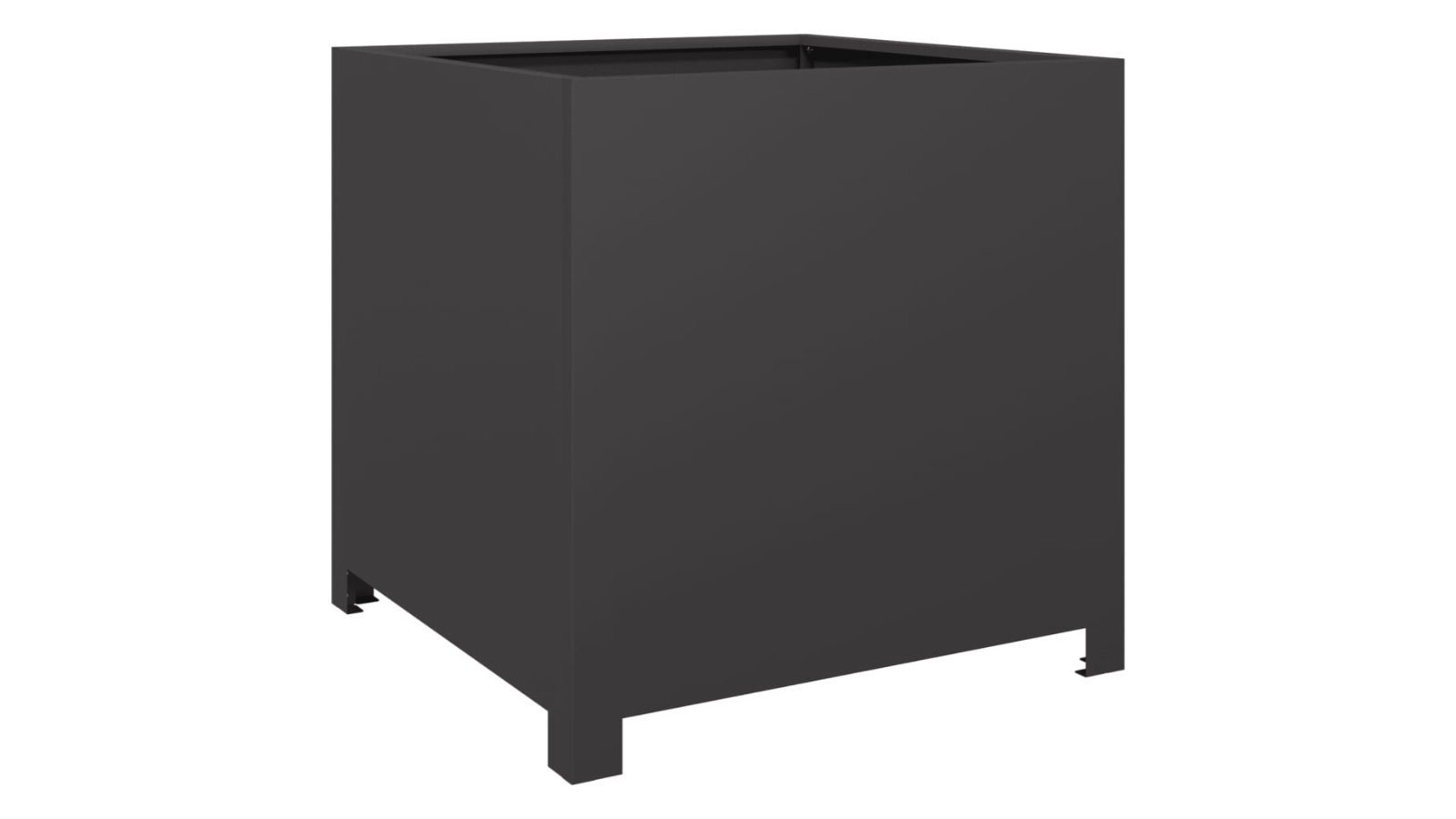 vidaXL Black Steel 50 x 50 x 50cm Garden Planter