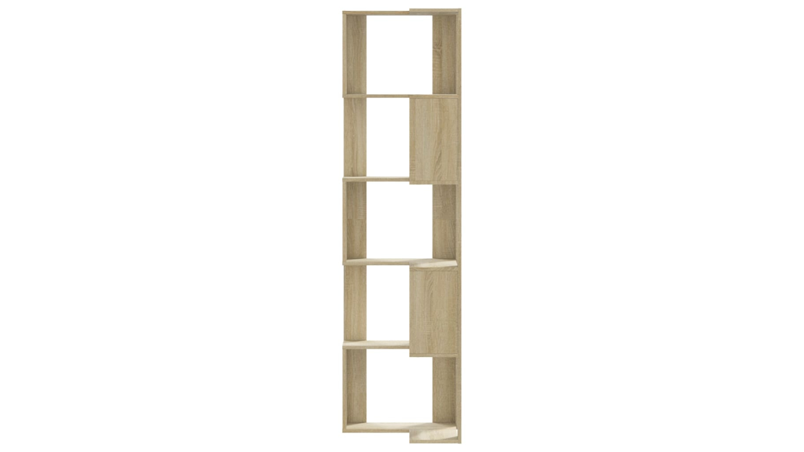 vidaXL 5-Tier 50 x 50 x 179cm Engineered Wood Corner Bookcase - Sonoma Oak
