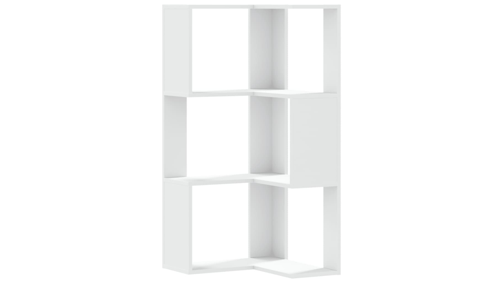 vidaXL 3-Tier White Engineered Wood 50 x 50 x 102cm Corner Bookcase