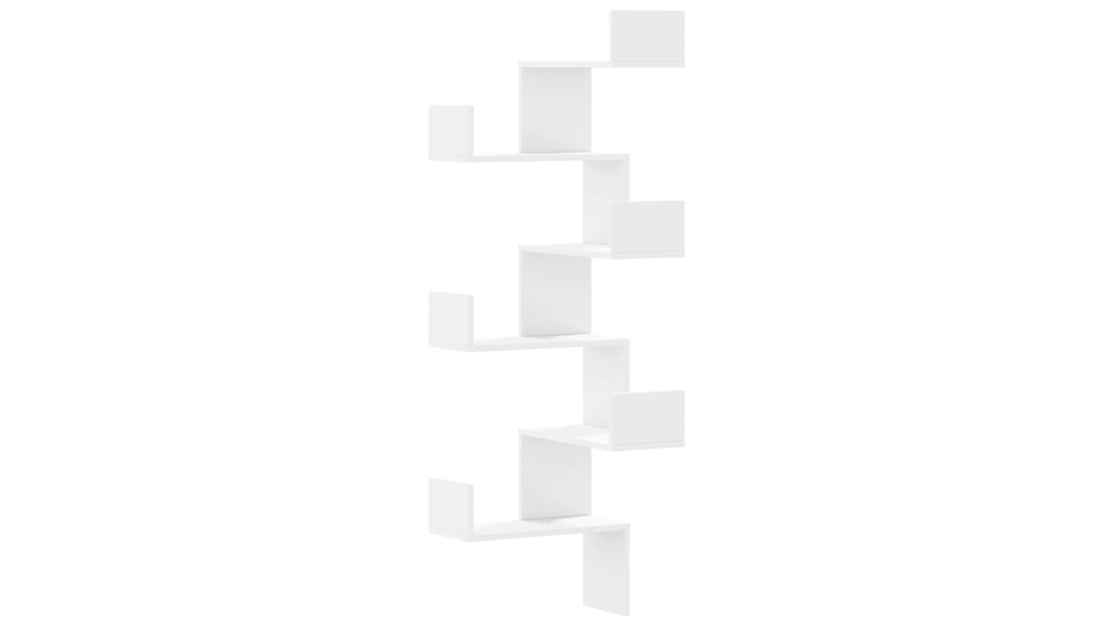 vidaXL White 45 x 45 x 147cm Engineered Wood Wall Corner Shelf