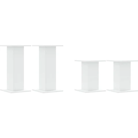 vidaXL 2 Piece White Engineered Wood Speaker Stand