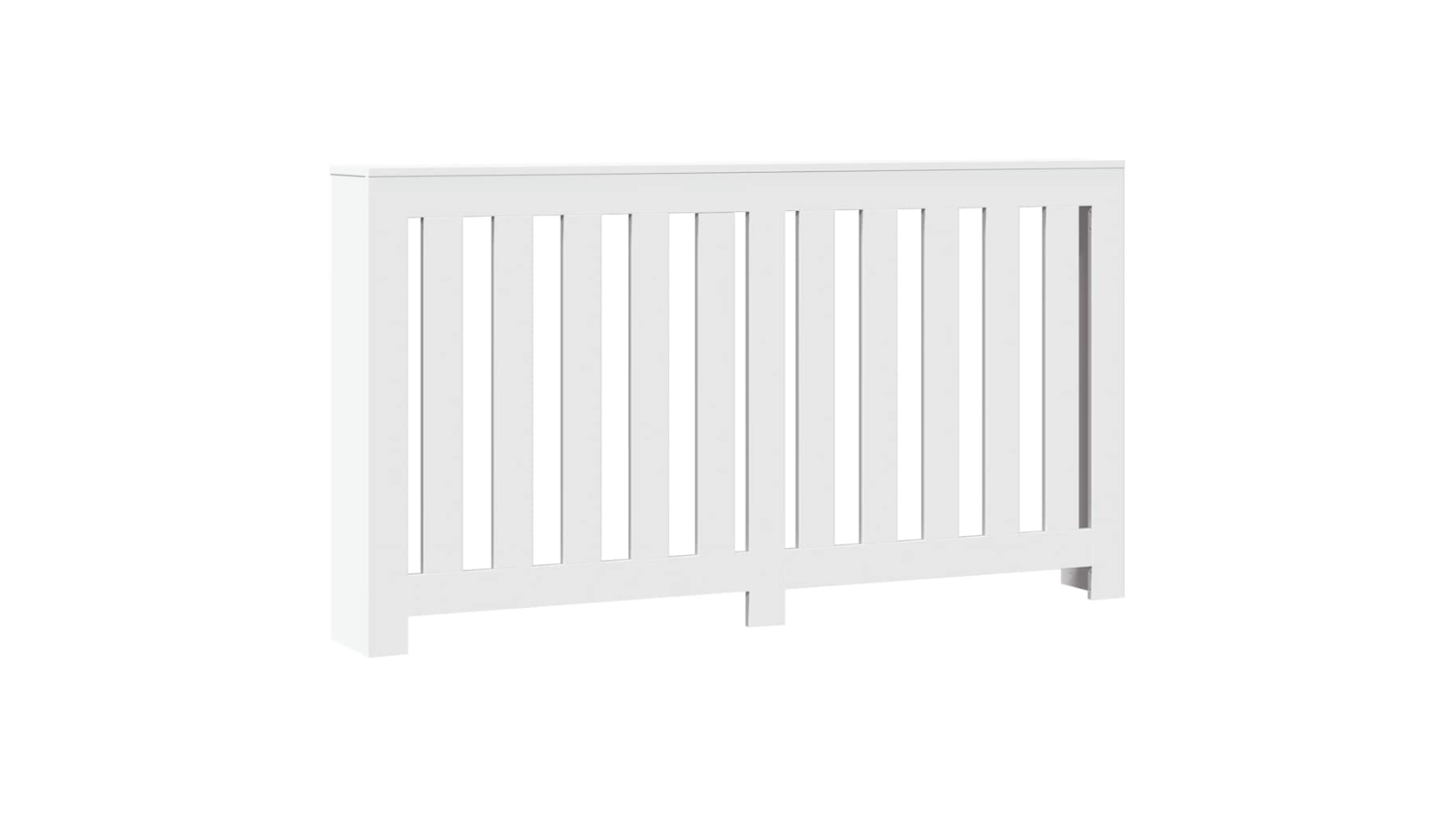 vidaXL White Engineered Wood Verticle Slats Radiator Cover - 149 x 20 x 82cm