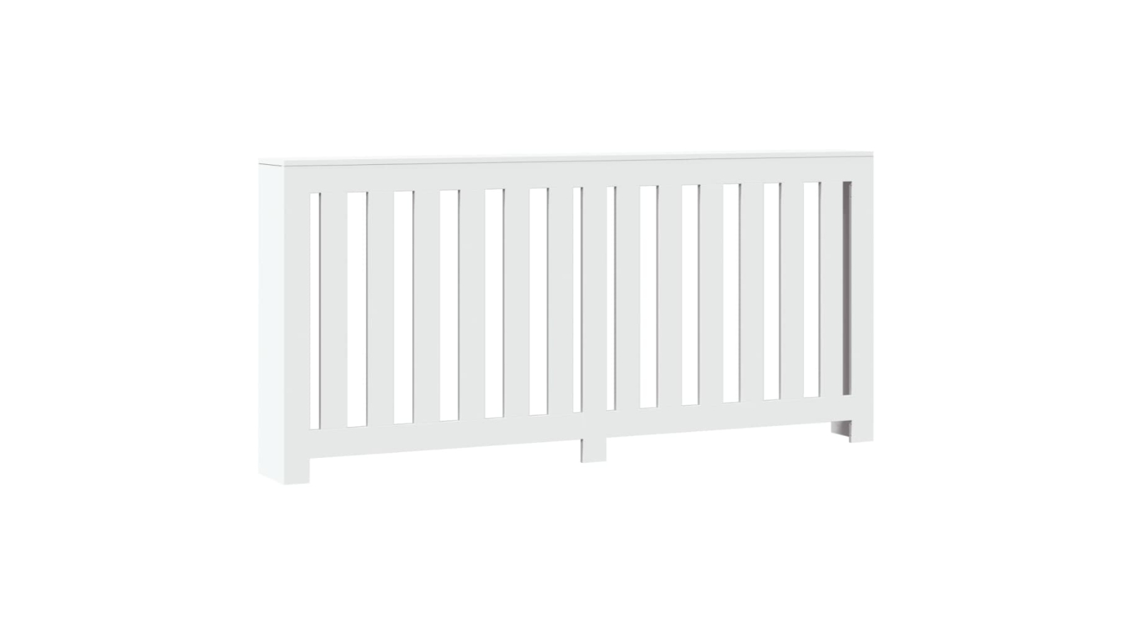 vidaXL White Engineered Wood Verticle Slats Radiator Cover - 175 x 20 x 82cm