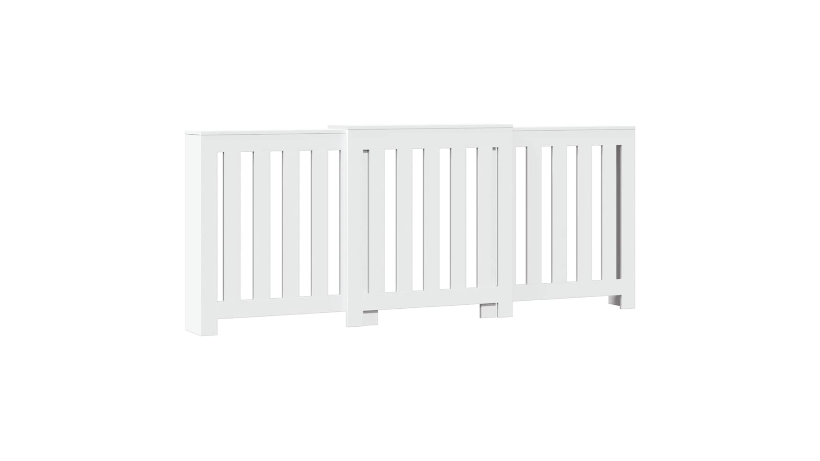 vidaXL White Engineered Wood Verticle Slats Radiator Cover - 205 x 21.5 x 83.5cm