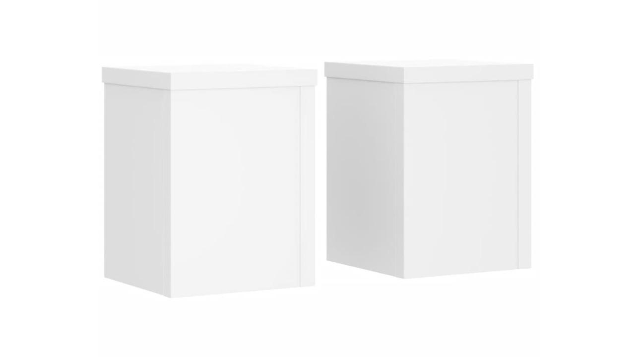 vidaXL 2 Piece White Engineered Wood Plant Stand - 15 x 15 x 20cm