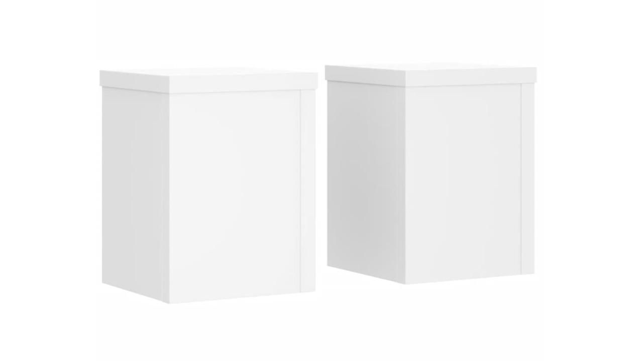 vidaXL 2 Piece White Engineered Wood Plant Stand - 30 x 30 x 50cm