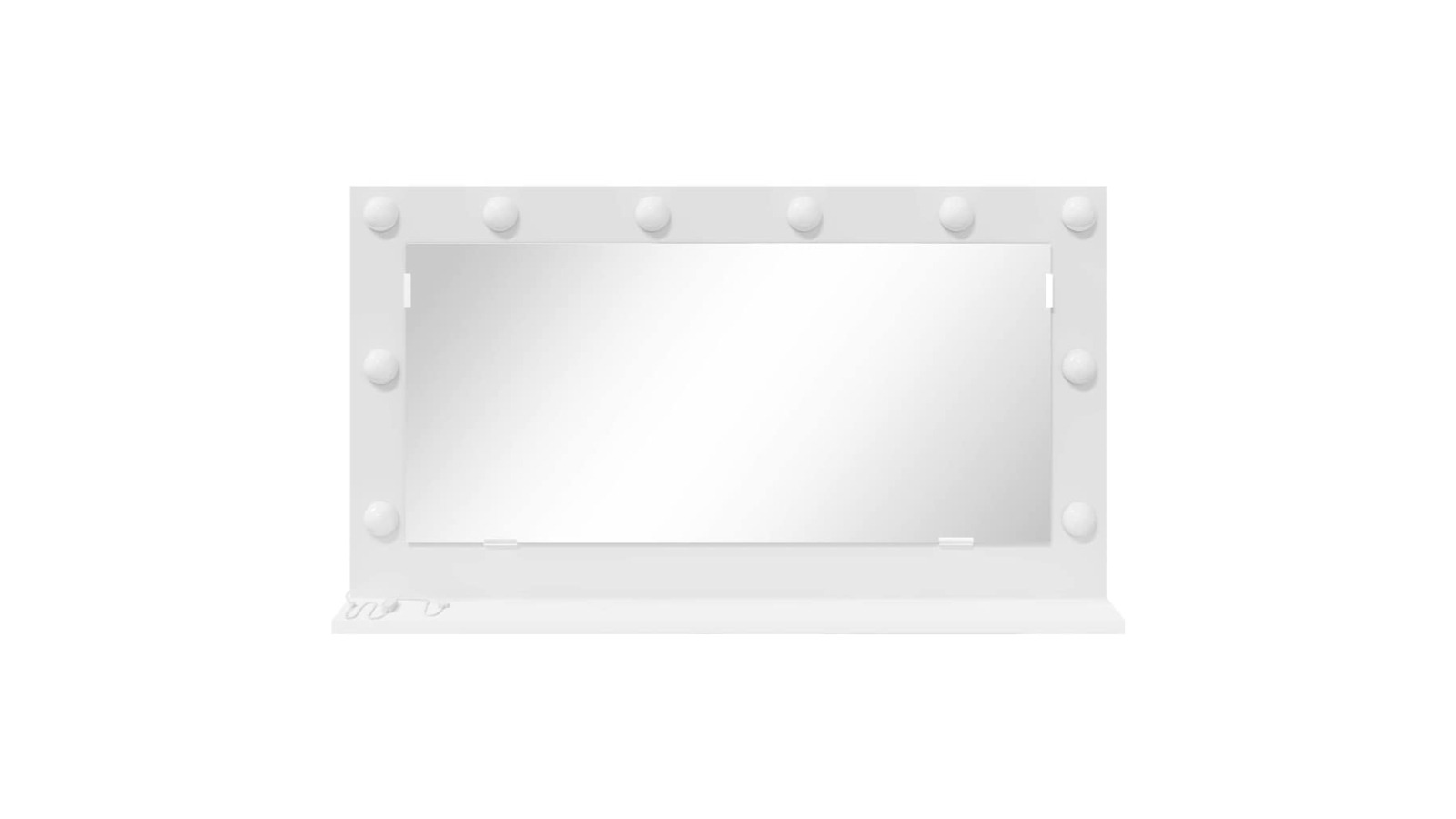 vidaXL White Engineered Wood Glass Vanity Mirror - 80 x 45 x 18cm