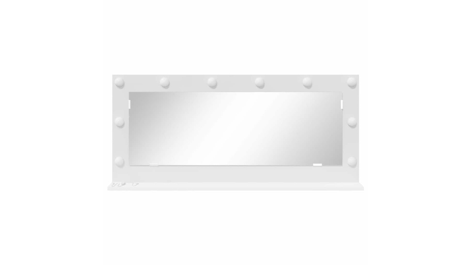 vidaXL White Glass and Engineered Wood 100 x 45 x 18cm Vanity Mirror