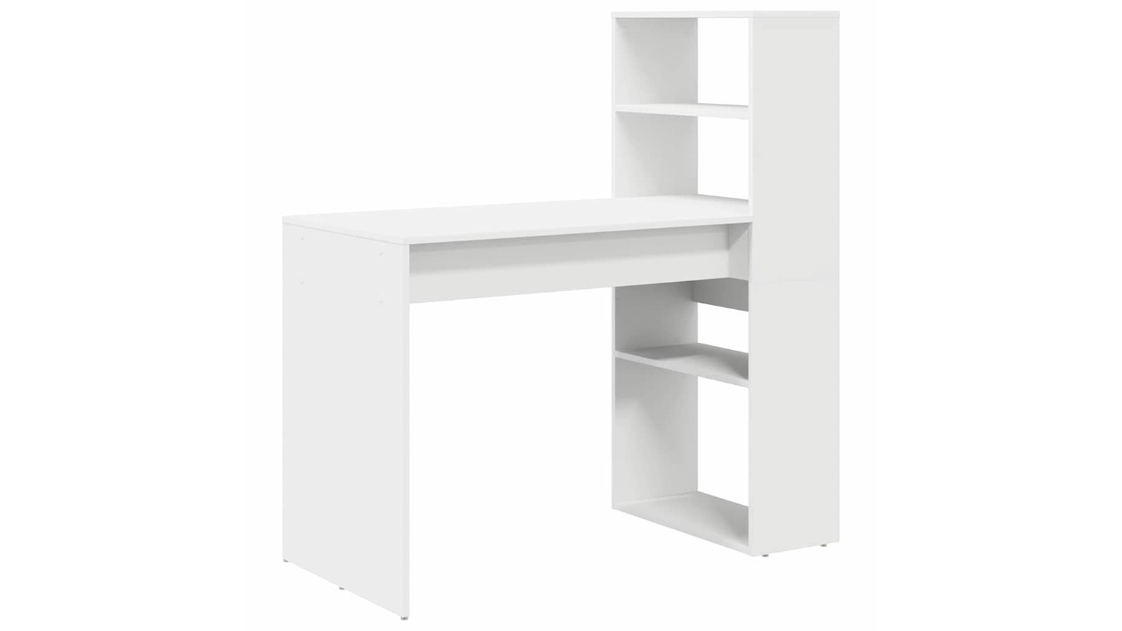 vidaXL White Engineered Wood 113 x 54 x 120cm Desk with Shelf