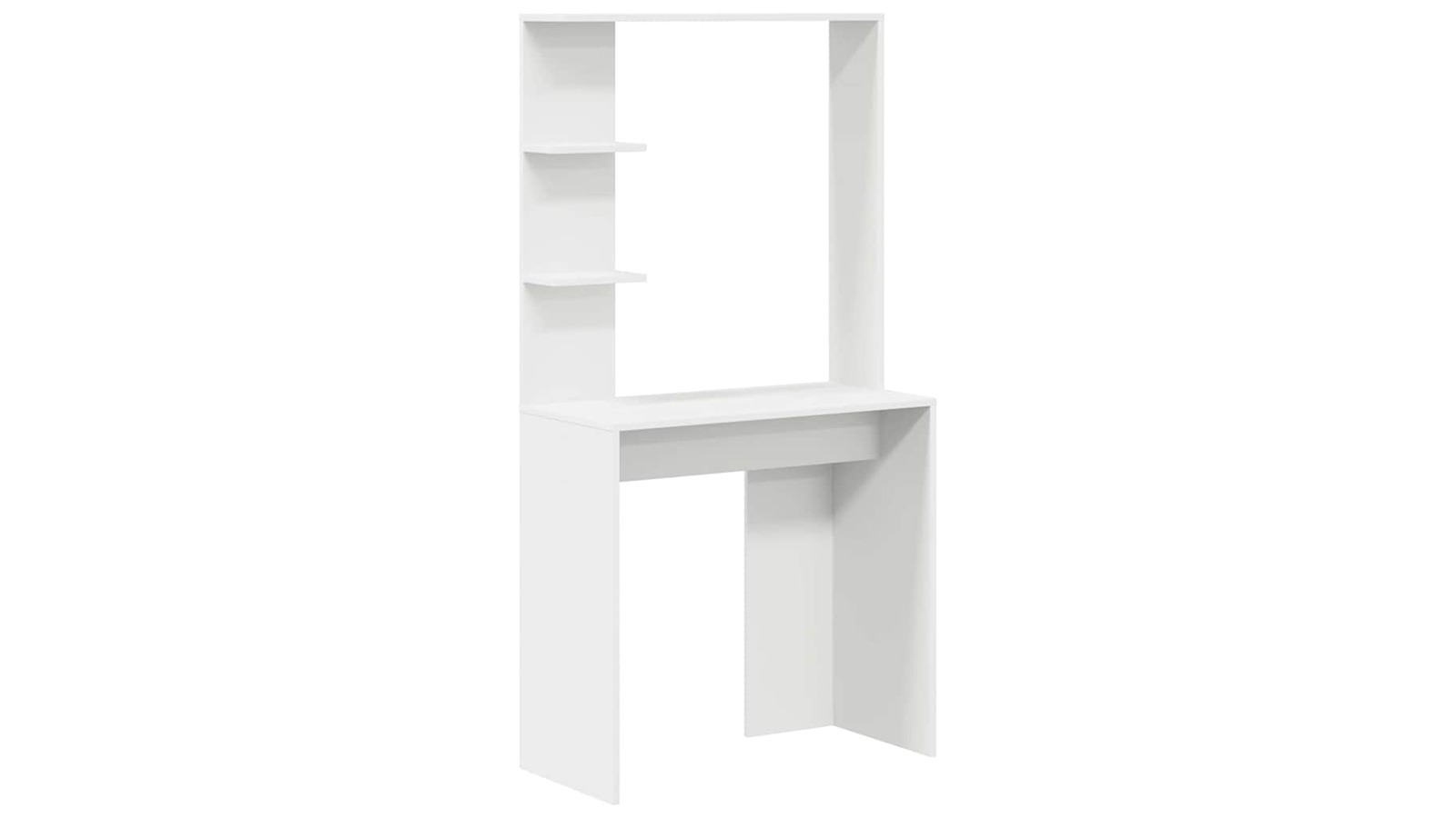 vidaXL White Engineered Wood 78.5 x 37 x 154.5cm Desk with Shelf