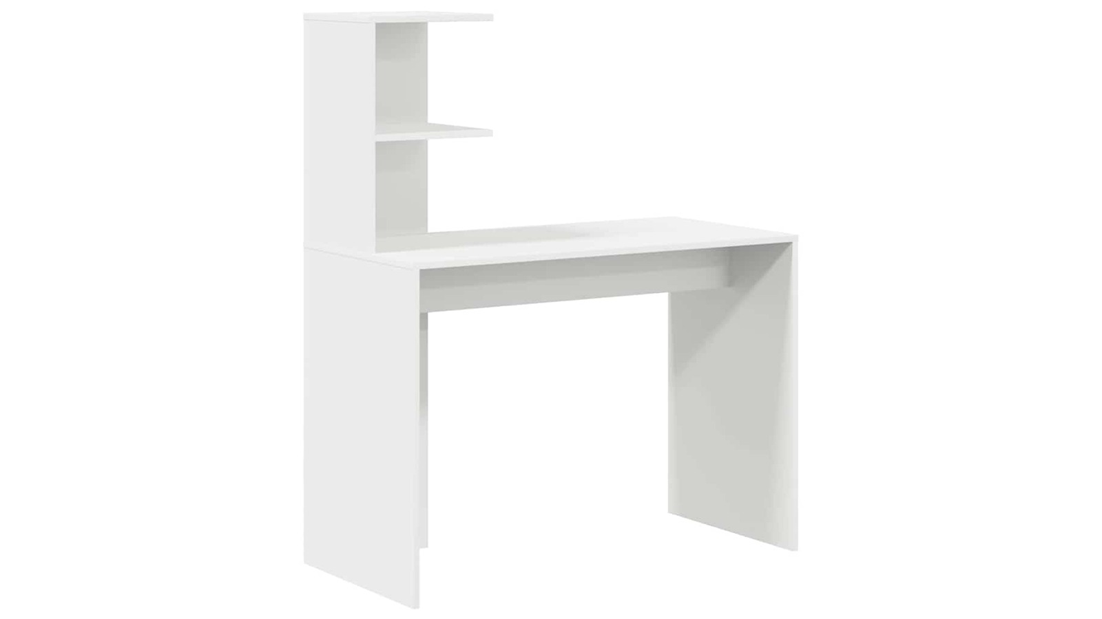 vidaXL White Engineered Wood 102 x 50 x 124cm Desk with Shelf