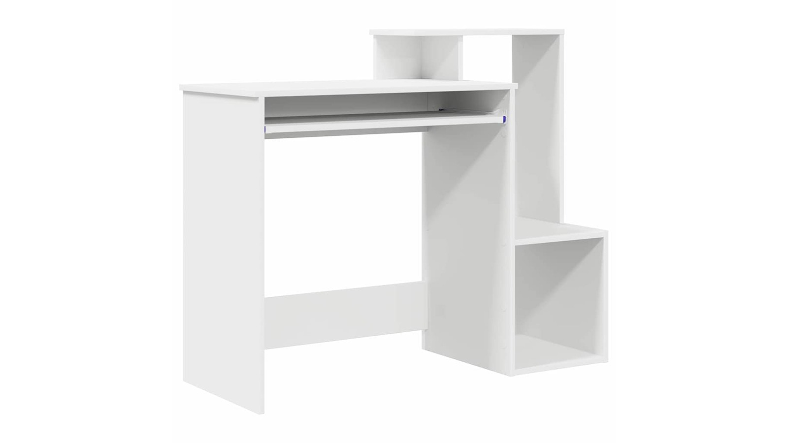 vidaXL White Engineered Wood 106 x 40 x 88.5cm Desk with Shelf