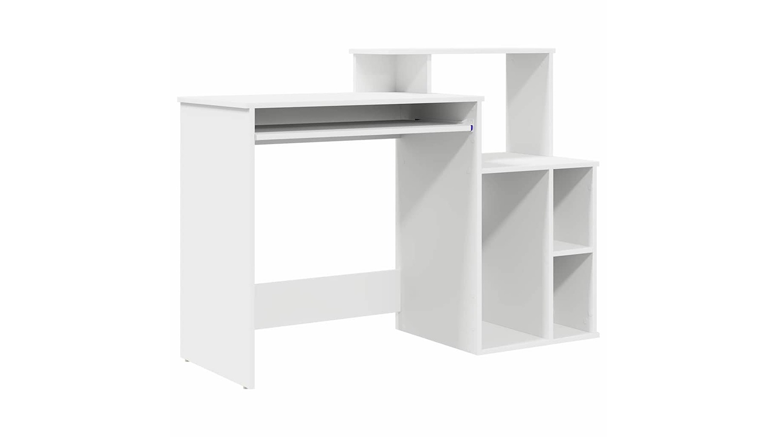 vidaXL White Engineered Wood 120.5 x 44 x 88.5cm Desk with Storage