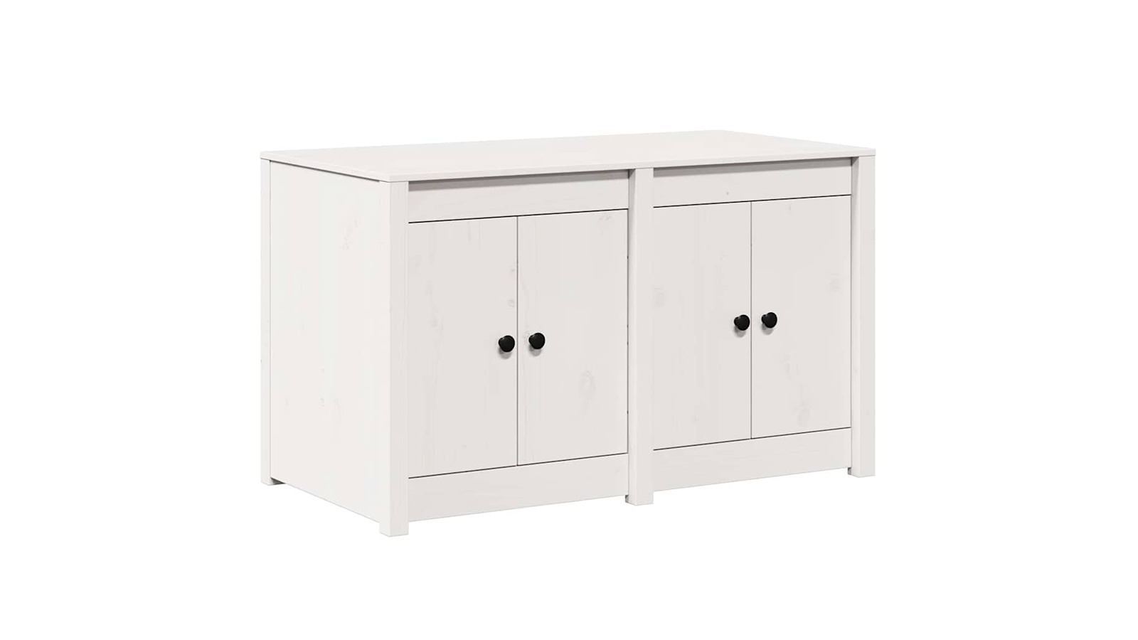 vidaXL White Solid Pine Wood 106 x 55 x 64cm Kitchen Cabinet