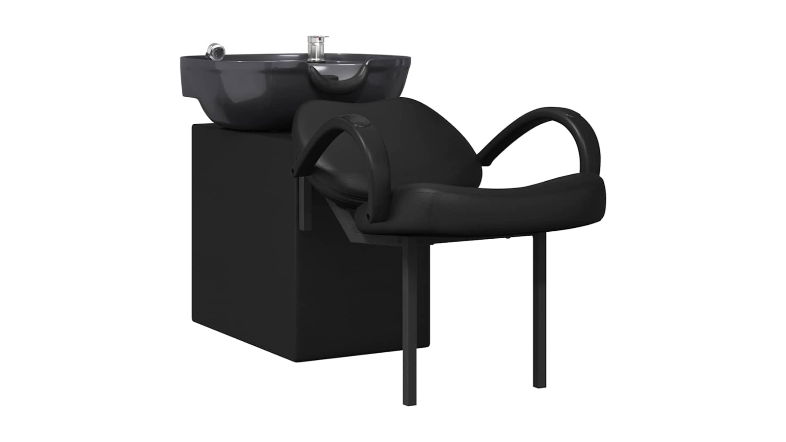 vidaXL Black 136 x 60 x 92cm PVC Height Adjustable Shampoo Chair