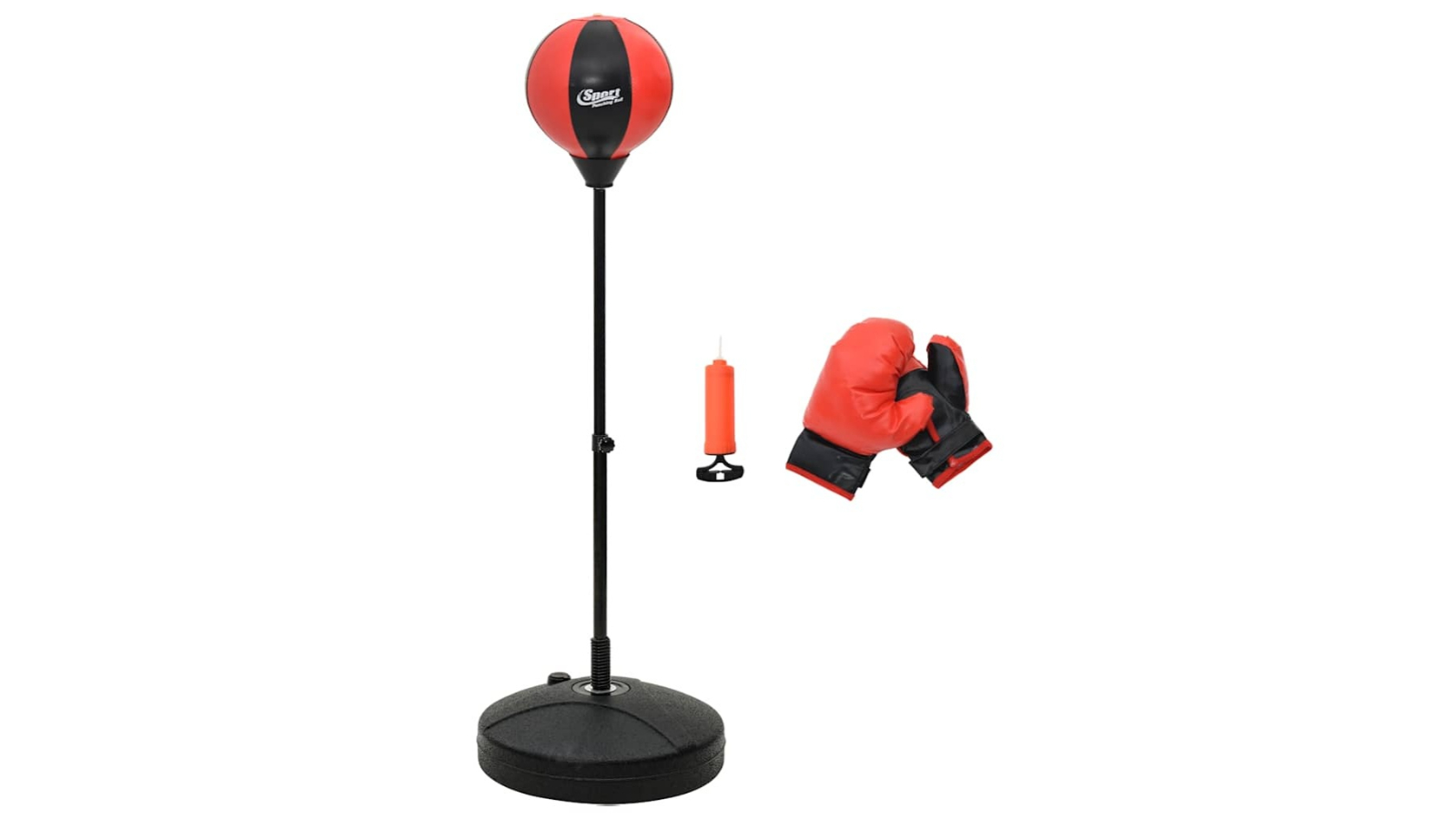 vidaXL 81-122cm Adjustable Height Punching Ball Set with Gloves and Pump