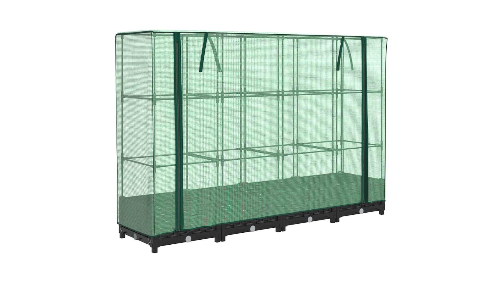 vidaXL Rattan Look Raised Bed with Greenhouse Cover - 160 x 40 x 138cm