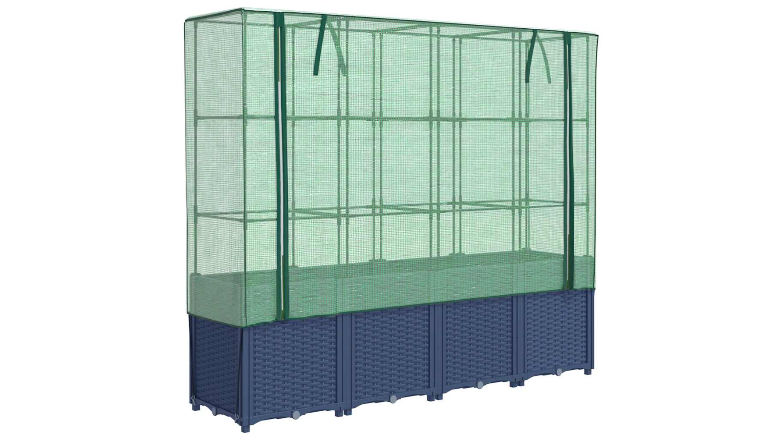 vidaXL Raised Bed with Greenhouse Cover Rattan Look - 160 x 40 x 153cm