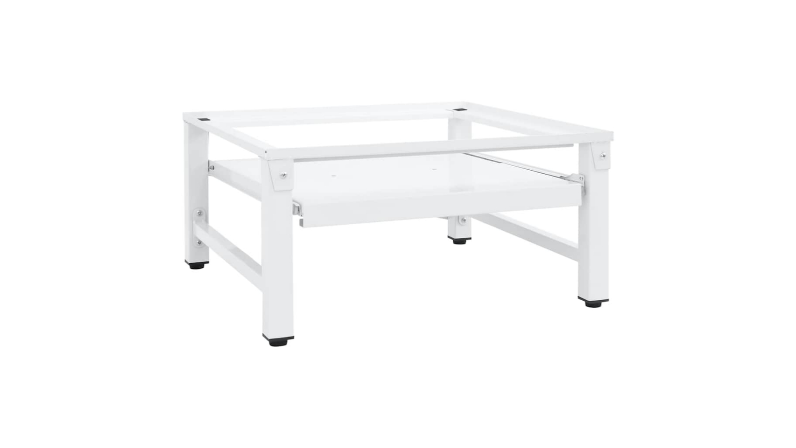 vidaXL White Washing Machine Pedestal with Pull-Out Shelf