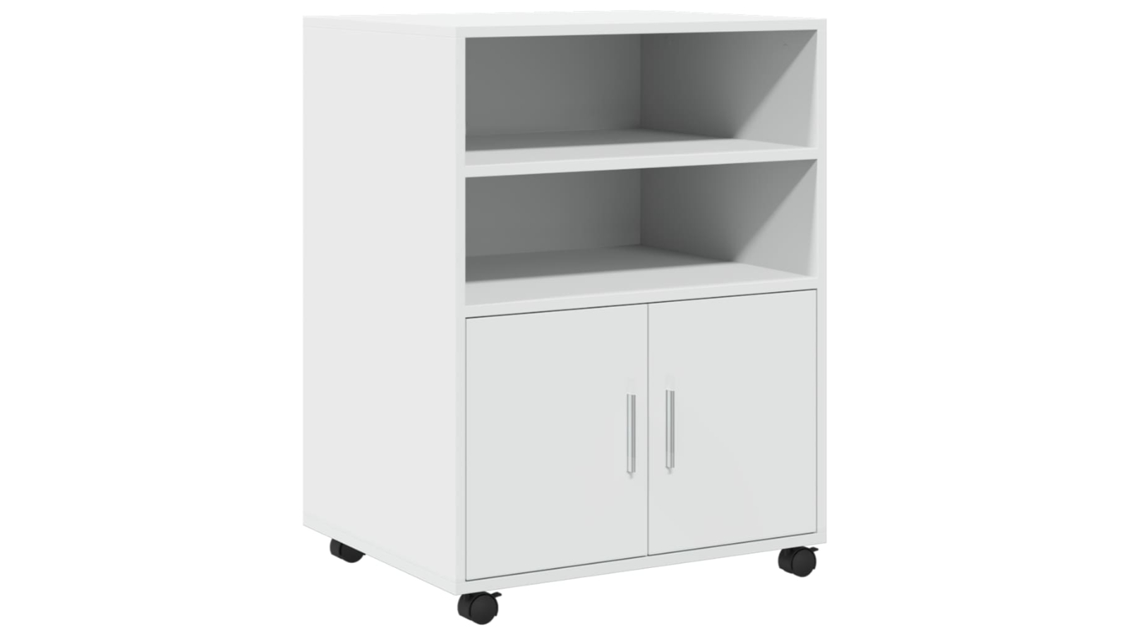 vidaXL Engineered Wood 60 x 48 x 81cm Rolling Cabinet - White