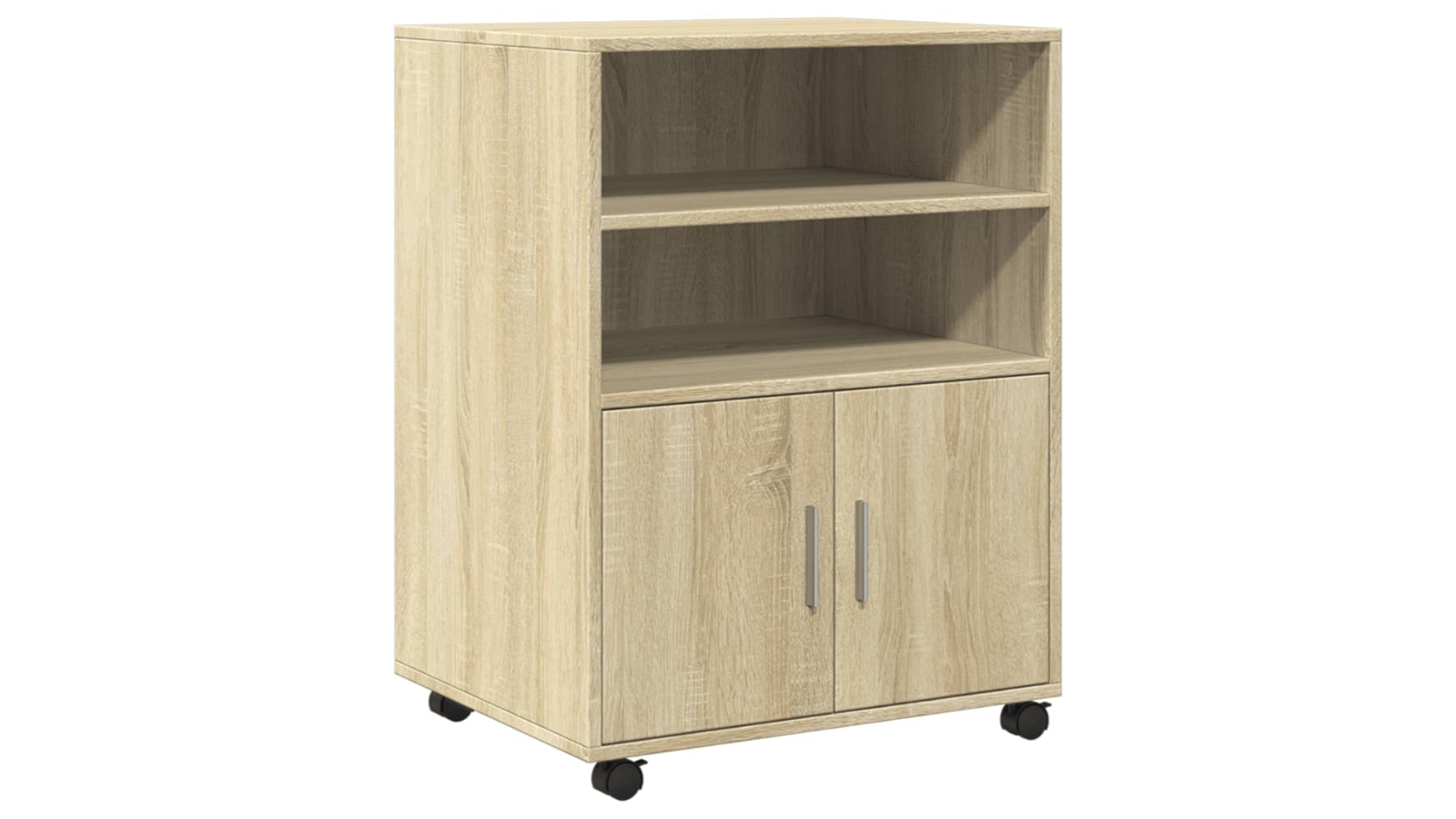 vidaXL Engineered Wood 60 x 48 x 81cm Rolling Cabinet - Sonoma Oak