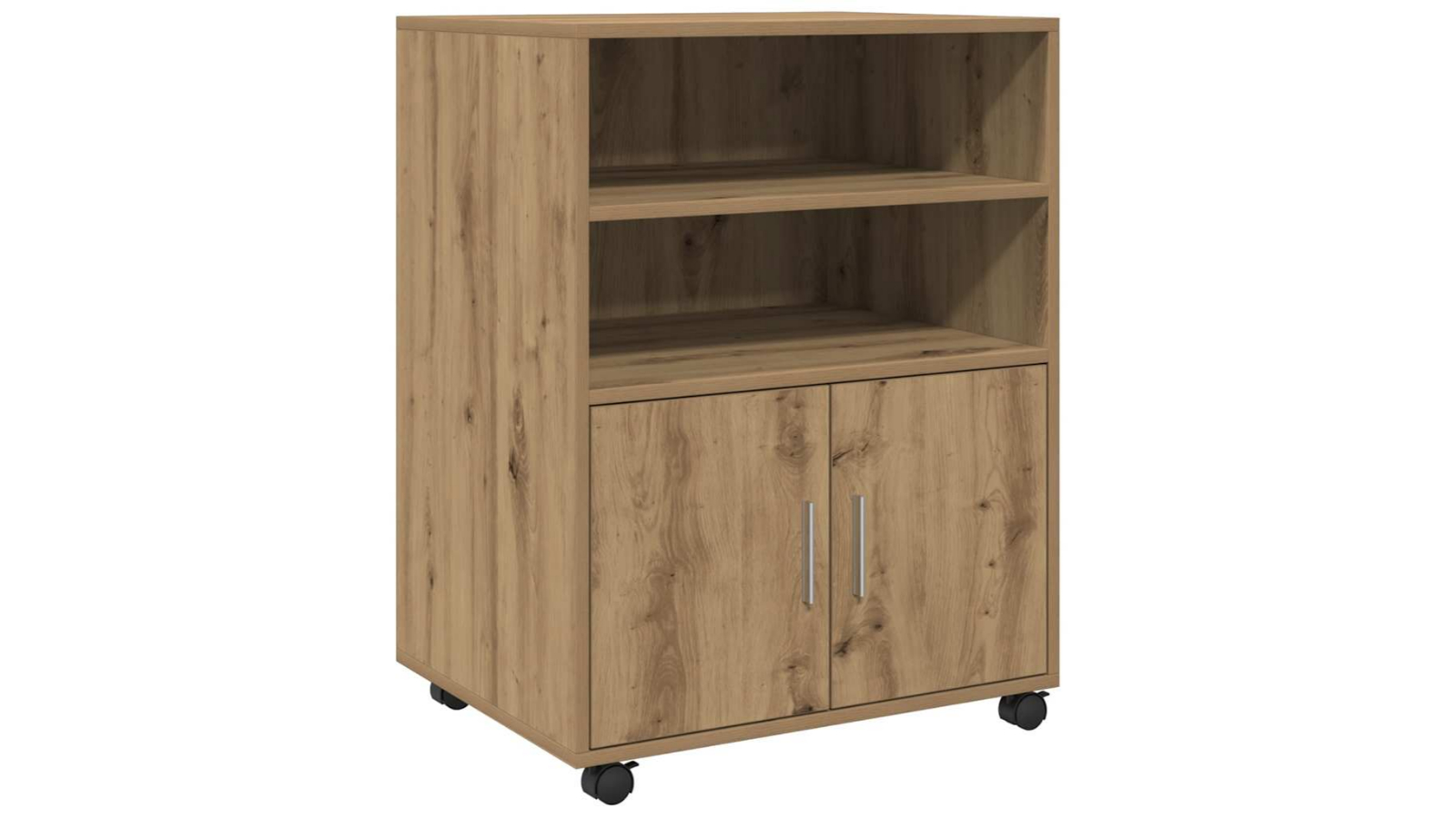 vidaXL Artisian Oak Engineered Wood 60 x 48 x 81cm Rolling Cabinet