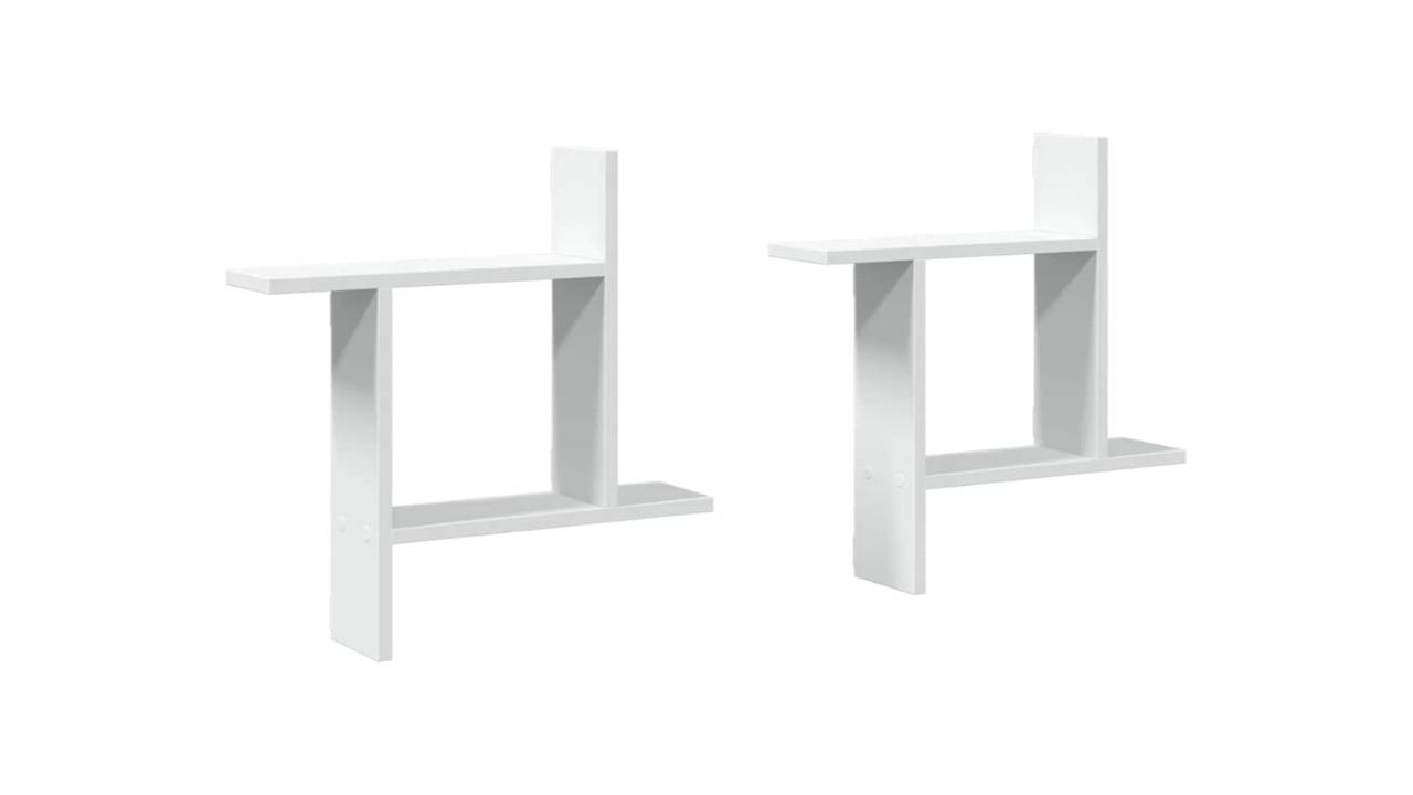vidaXL 2 Piece 50 x 12 x 50cm Engineered Wood Wall Shelves - White