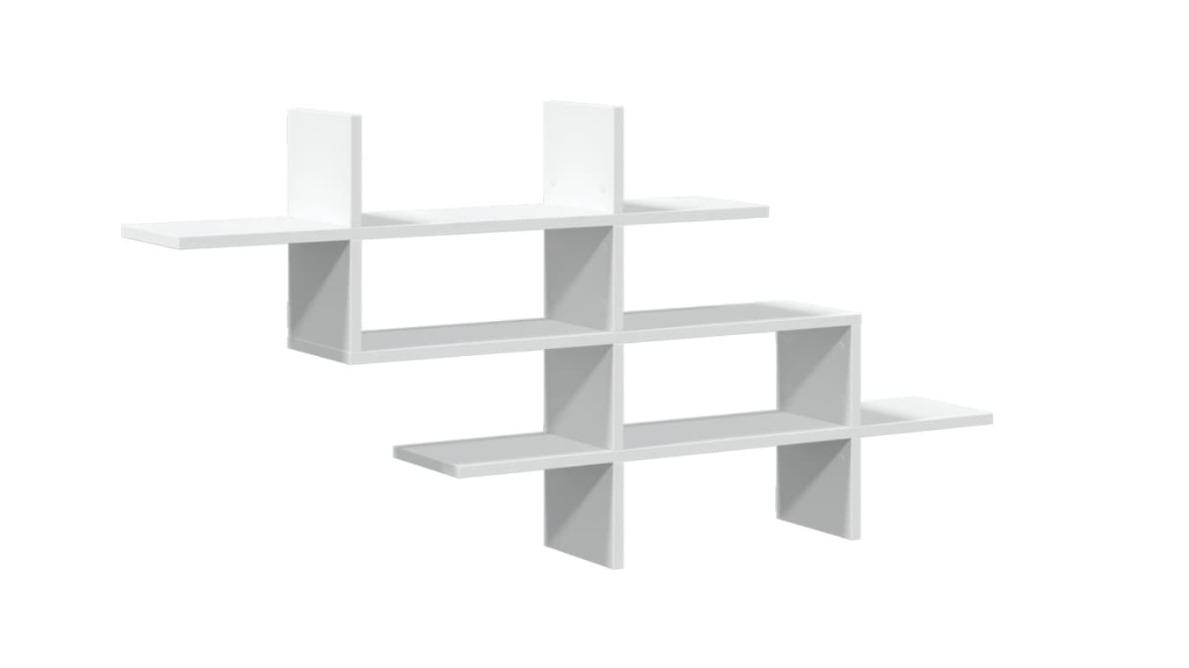 vidaXL White Engineered Wood 124.5 x 18 x 60.5cm Wall Shelf