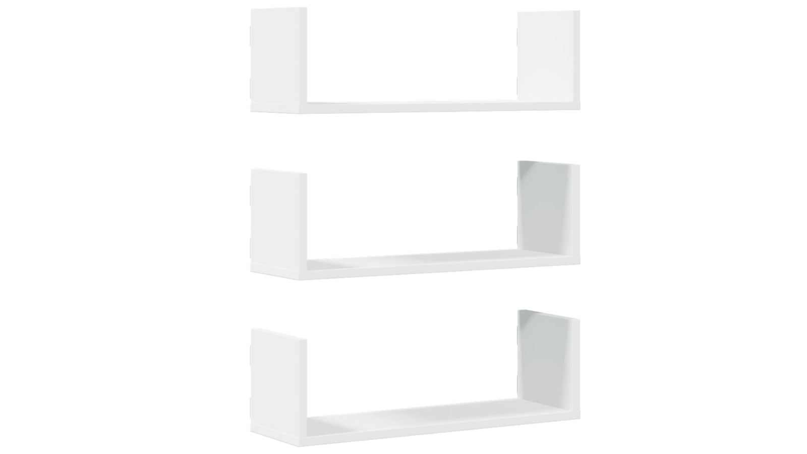 vidaXL 3 Piece White Engineered Wood Wall Shelves - 58 x 18 x 18cm