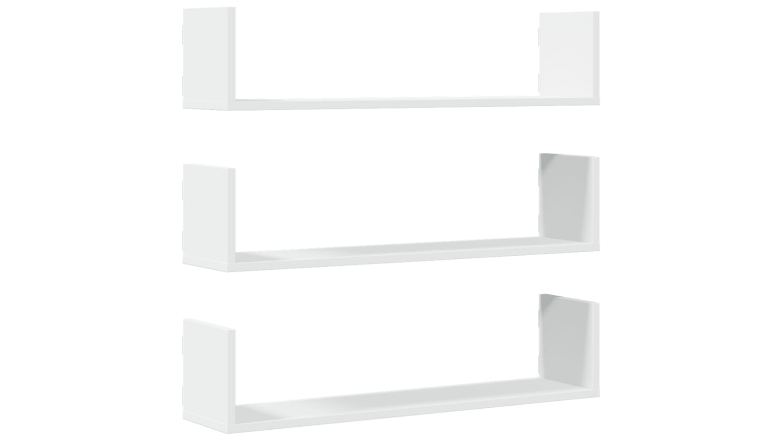 vidaXL 3 Piece White Engineered Wood Wall Shelves - 80 x 18 x 18cm