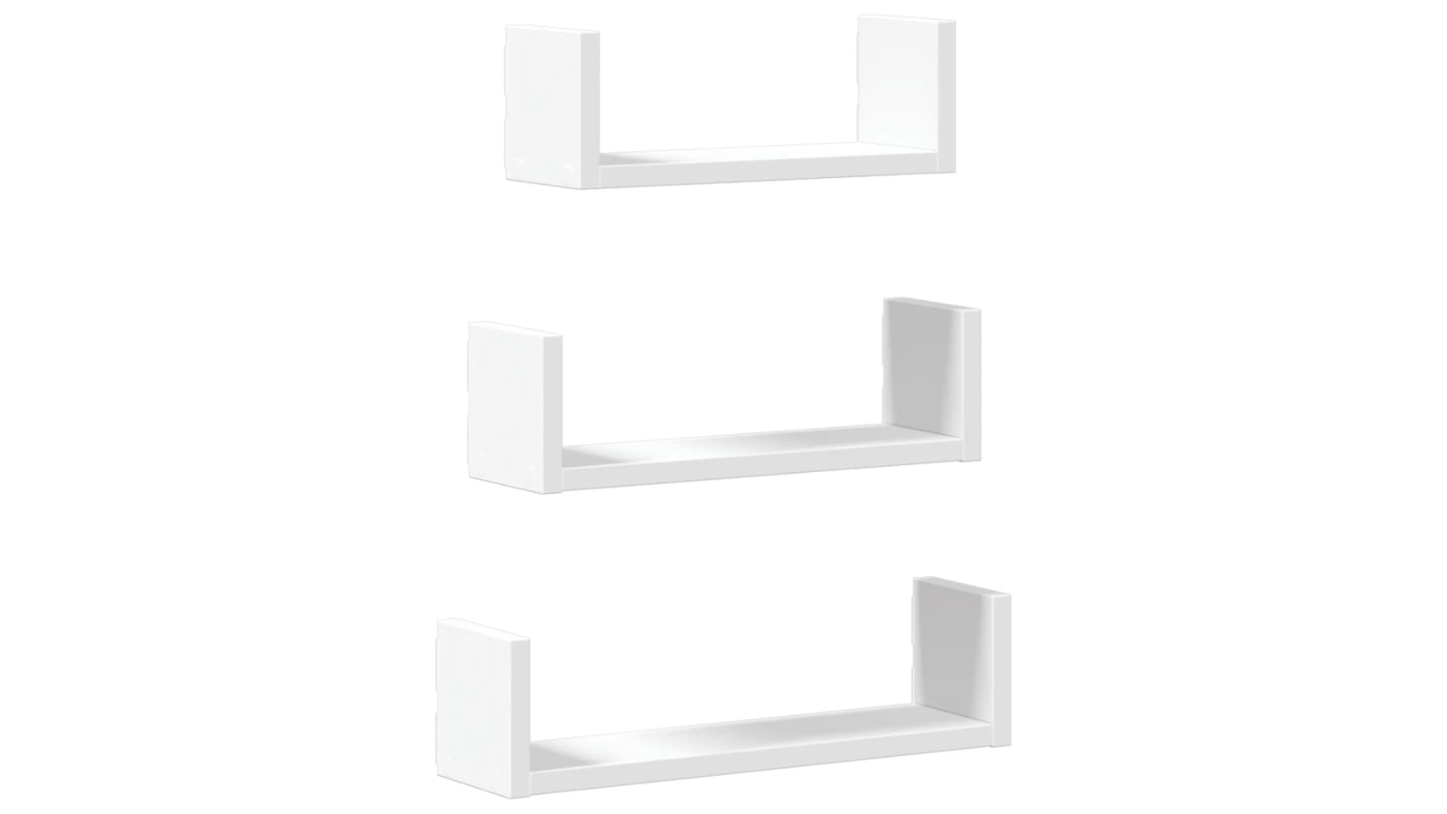 vidaXL 3 Piece White Engineered Wood Wall Shelf