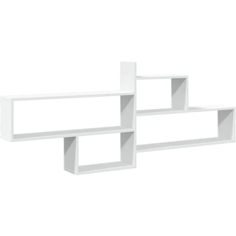 vidaXL White Engineered Wood Wall Shelf - 167.5 x 18 x 68cm