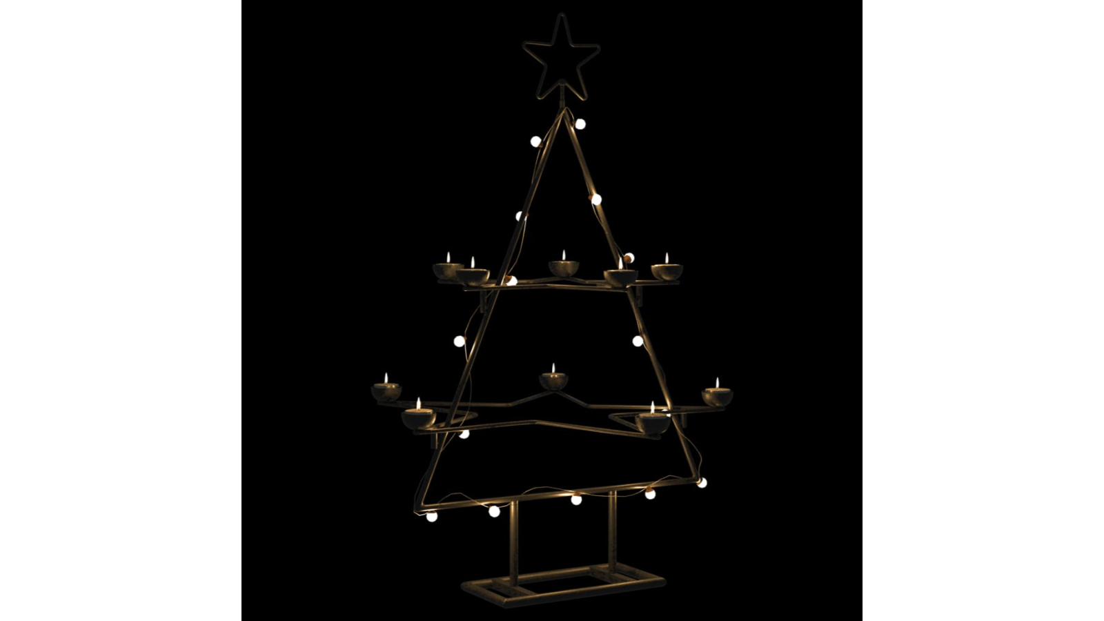 vidaXL Black Metal Christmas Tree for Decoration - 75metre
