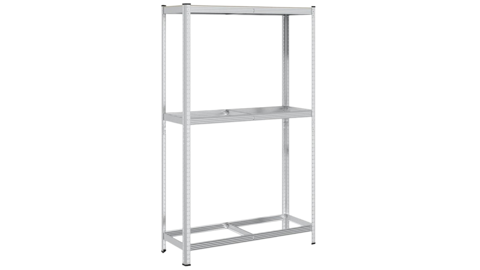 vidaXL 2-Layer Silver Steel and Engineered Wood Tyre Shelf - 110 x 40 x 180cm