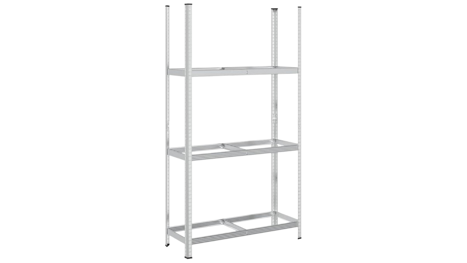 vidaXL 3-Layer Silver Steel Tyre Shelf - 110 x 40 x 200cm