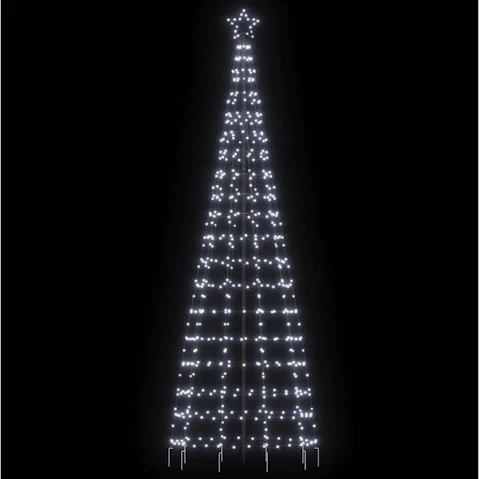 vidaXL 570 Cold White Christmas Tree LED Light with Spikes - 300cm