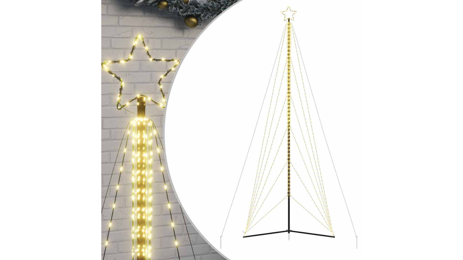 vidaXL LED Christmas Tree 861 LEDs Warm White - 478cm