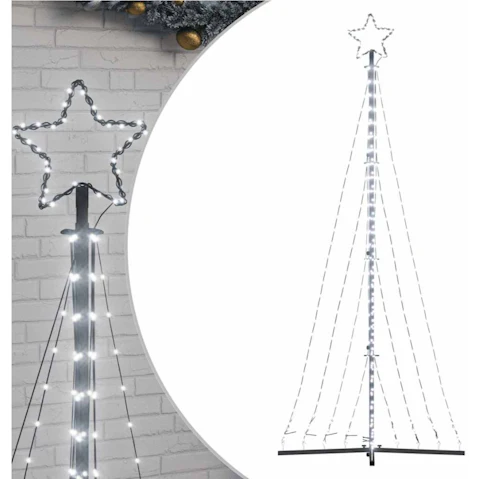 vidaXL LED Christmas Tree 447 LEDs Cold White - 240cm
