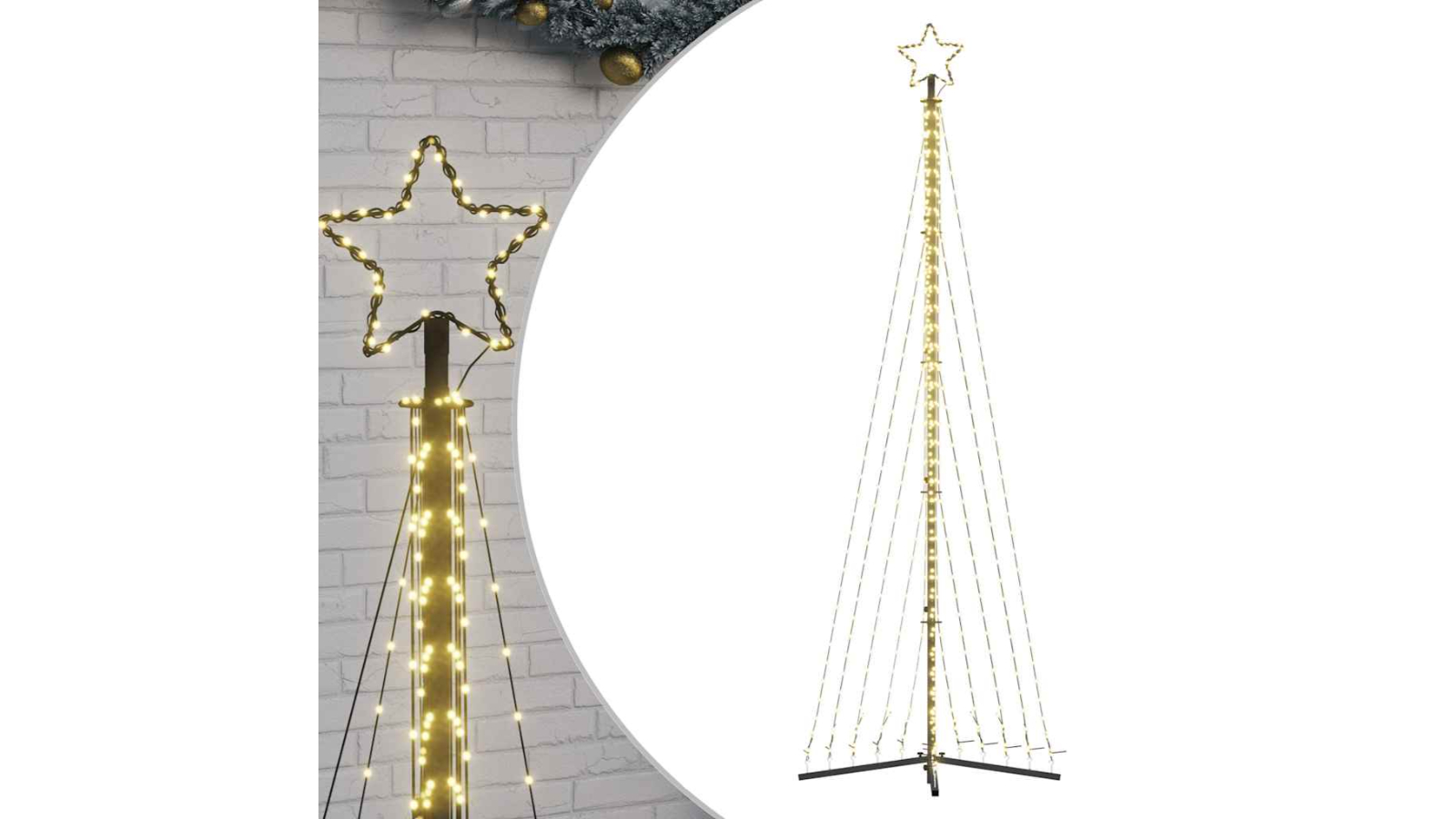 vidaXL LED Christmas Tree 495 LEDs Warm White - 302cm