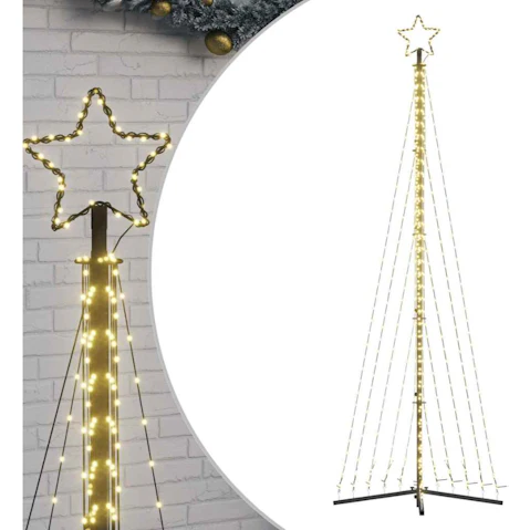 vidaXL LED Christmas Tree 495 LEDs Warm White - 302cm