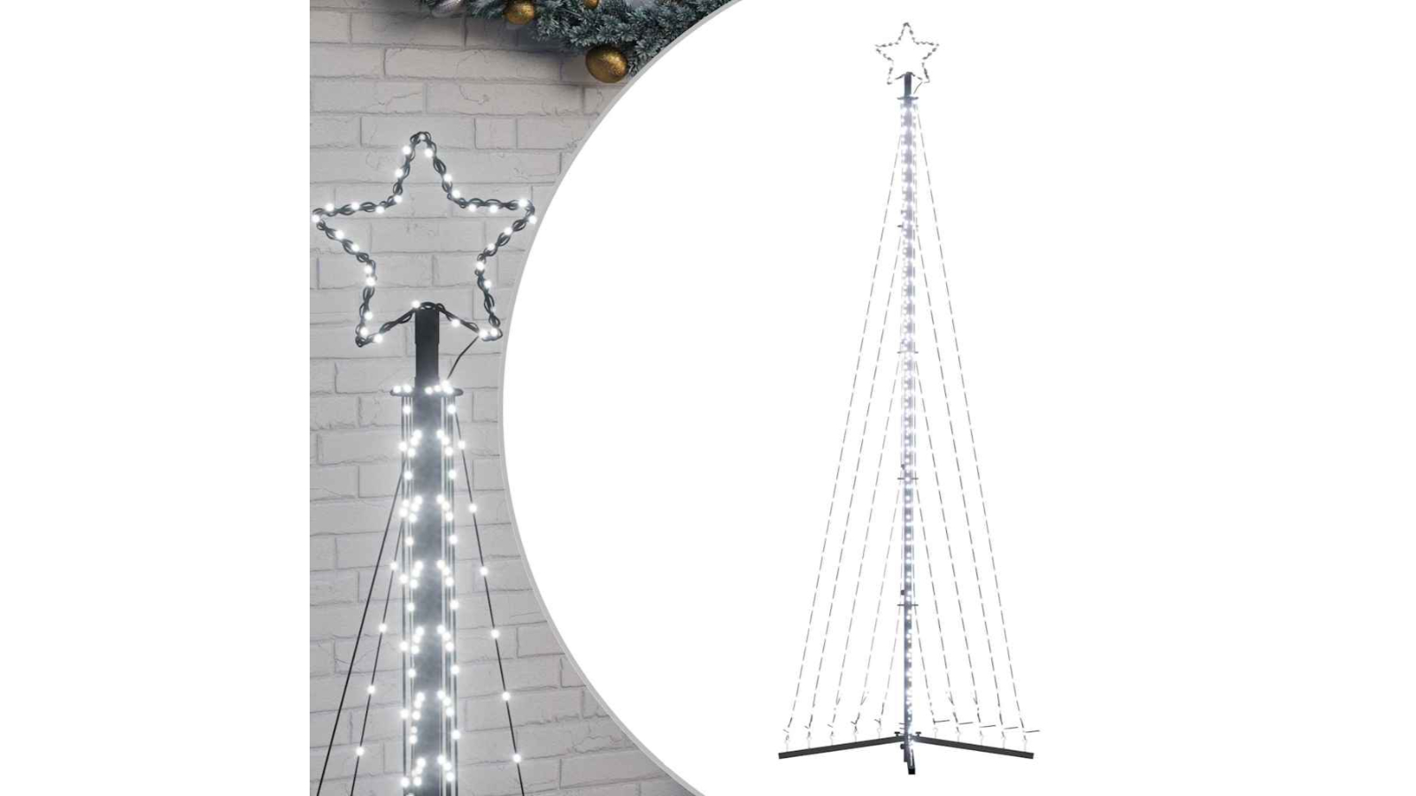 vidaXL LED Christmas Tree 495 LEDs Cold White - 302cm | Harvey Norman