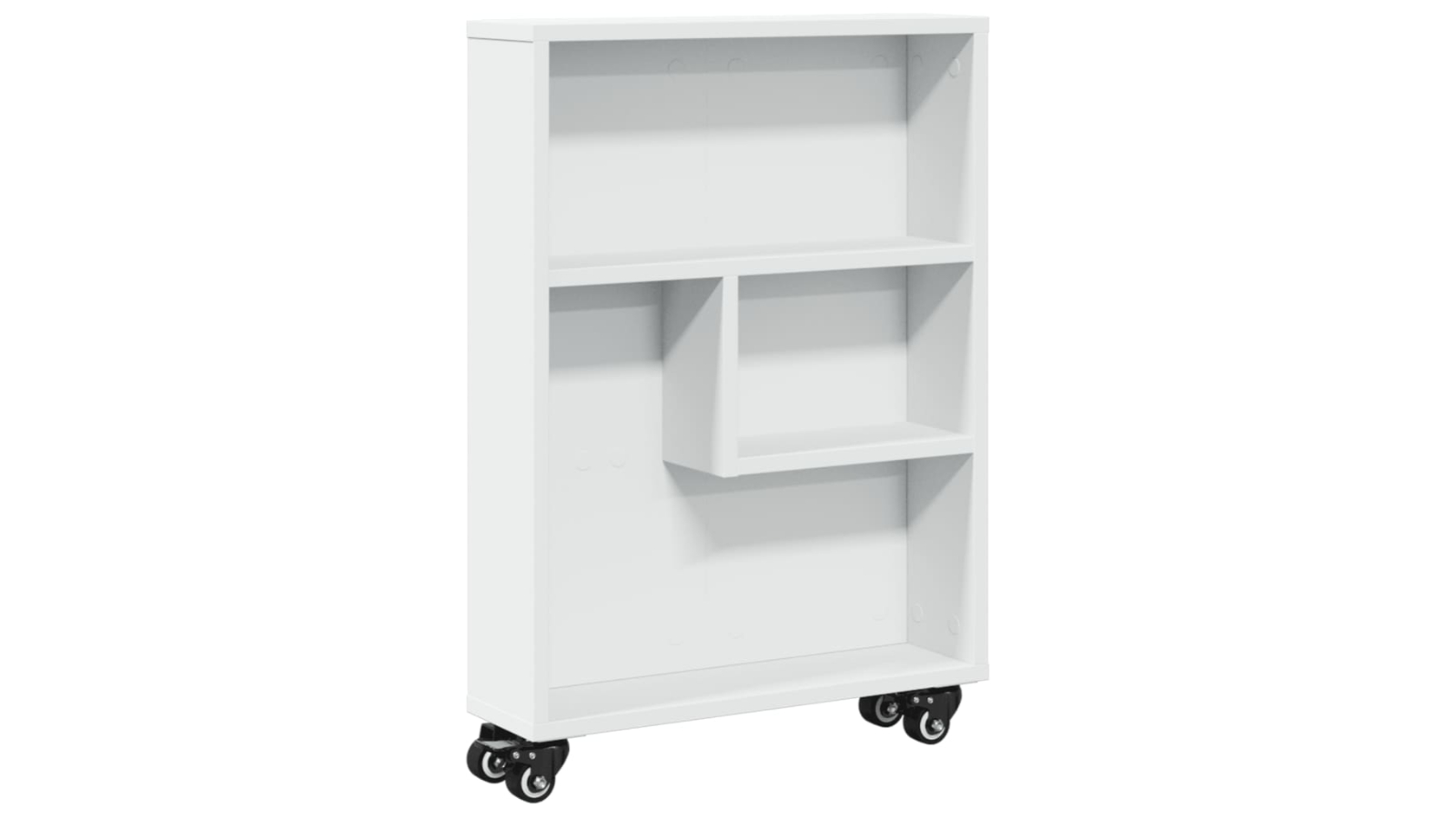 vidaXL White Engineered Wood 48 x 13 x 68cm Narrow Storage Trolley