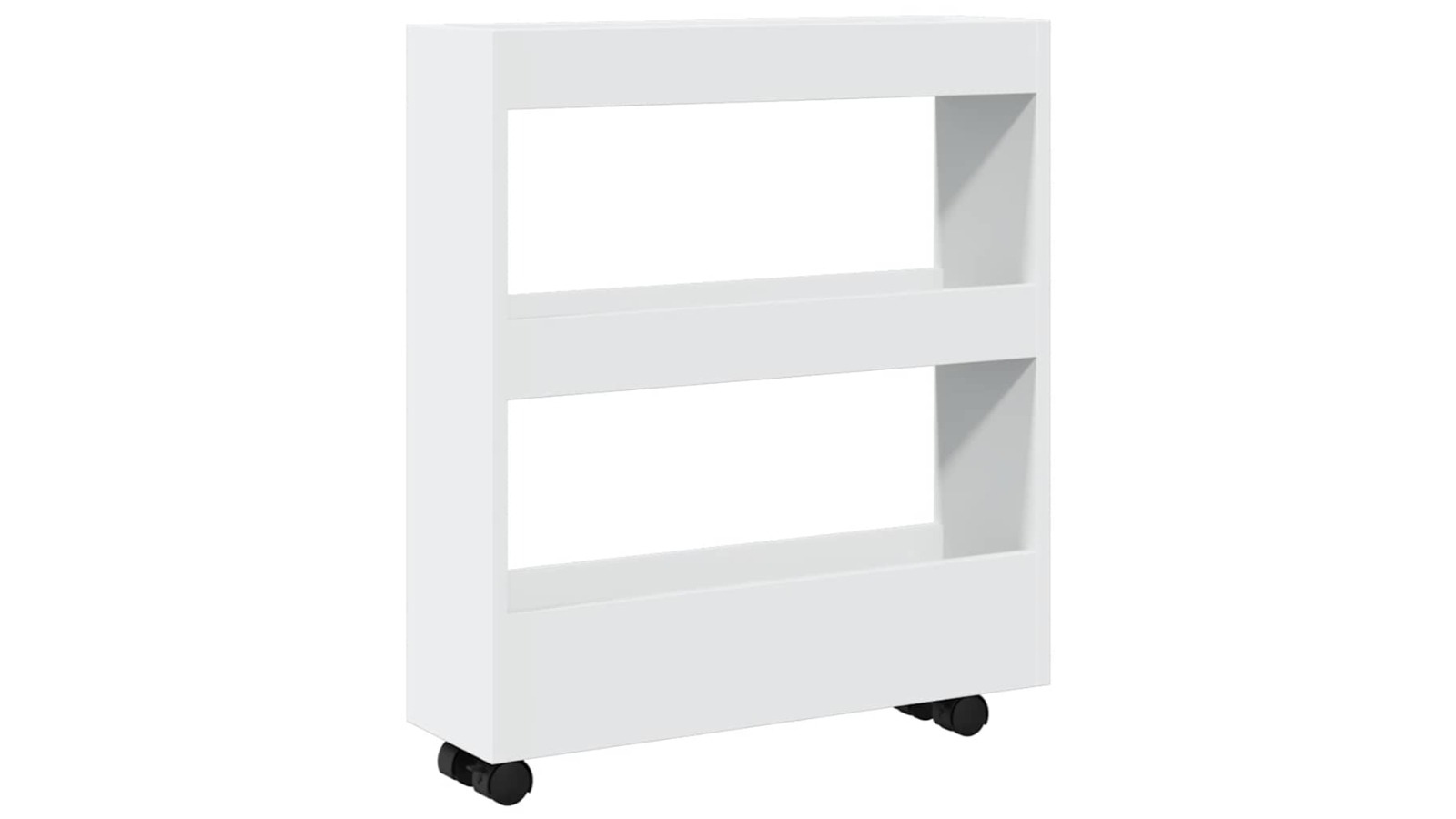 vidaXL White Engineered Wood Narrow 3-Tier Storage Trolley