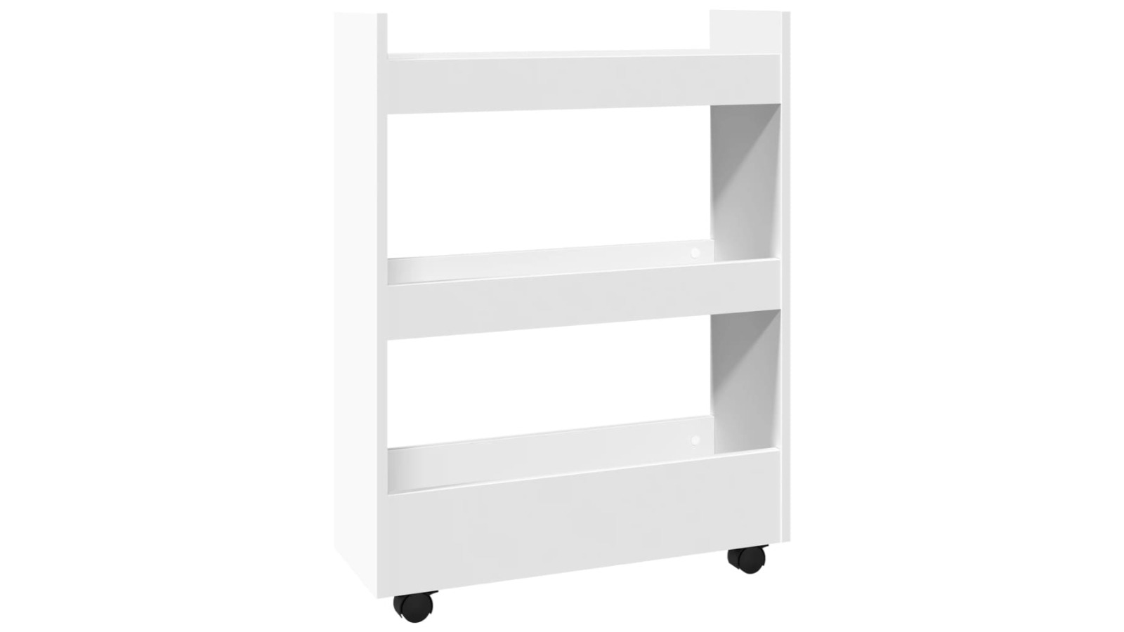 vidaXL White Engineered Wood Narrow 3-Tier Storage Trolley - 60 x 22 x 80cm
