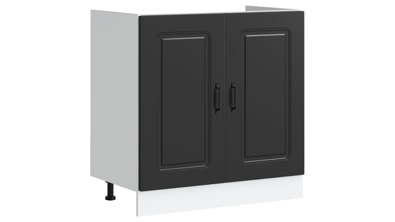vidaXL 80 x 46 x 81.5cm Kalmar Engineered Wood Sink Base Cabinet - Black